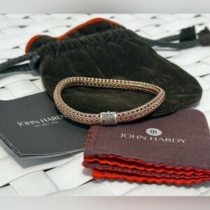 John Hardy Icon Brass and Sterling Silver Bracelet with Champagne Diamonds